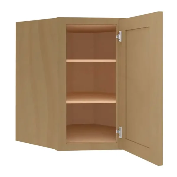 Glass Door Diagonal Corner Wall Cabinet - 24"W x 30"H