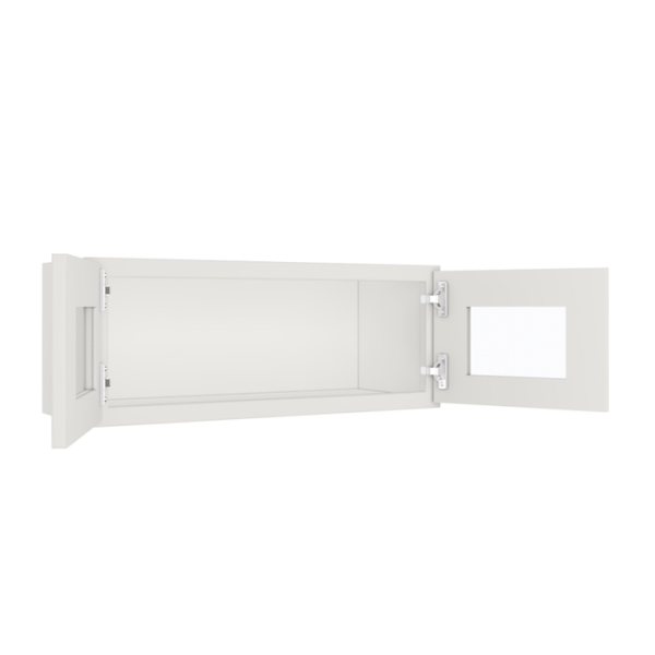 Glass Door Wall Cabinet - 30"W x 12"H