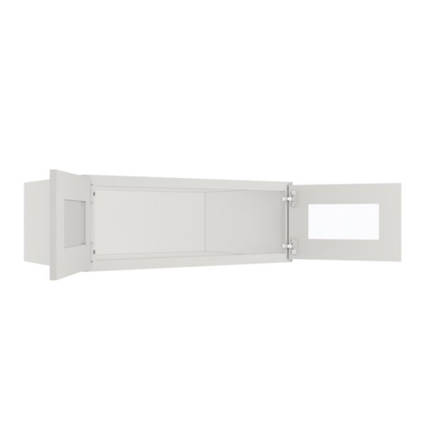 Glass Door Wall Cabinet - 33"W x 12"H