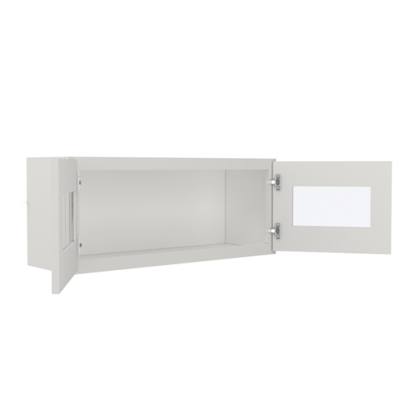 Glass Door Wall Cabinet - 36"W x 12"H