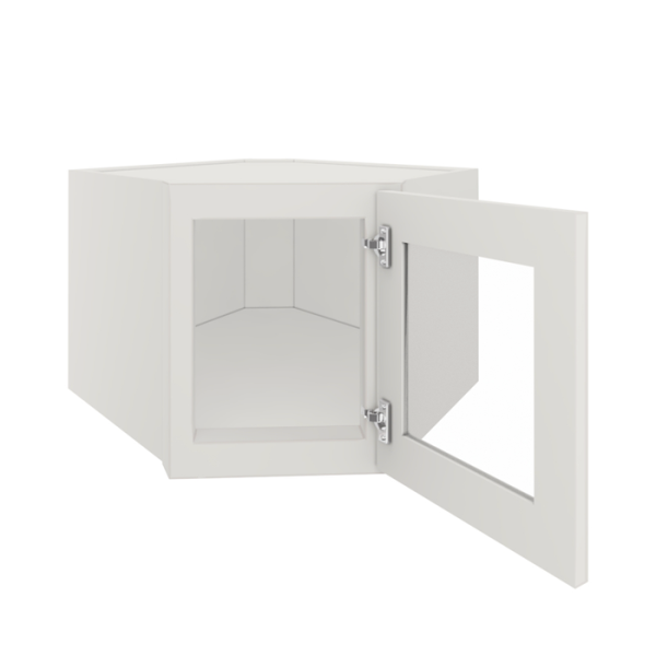 Glass Door Diagonal Corner Wall Cabinet - 24"W x 12"H