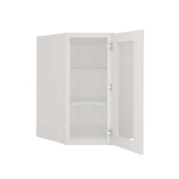 Glass Door Diagonal Corner Wall Cabinet - 24"W x 36"H