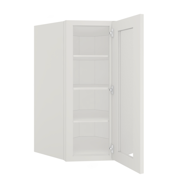 Glass Door Diagonal Corner Wall Cabinet - 24"W x 42"H