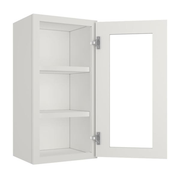 Glass Door Wall Cabinet - 15"W x 30"H