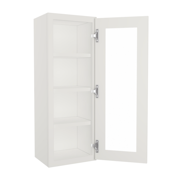 Glass Door Wall Cabinet - 15"W x 42"H