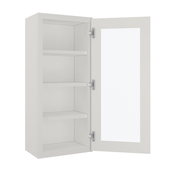 Glass Door Wall Cabinet - 18"W x 42"H