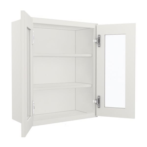 Glass Door Wall Cabinet - 24"W x 30"H
