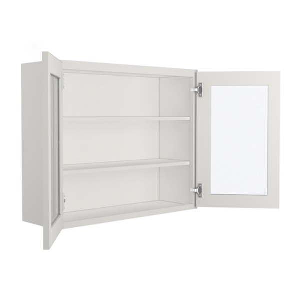 Glass Door Wall Cabinet - 36"W x 30"H