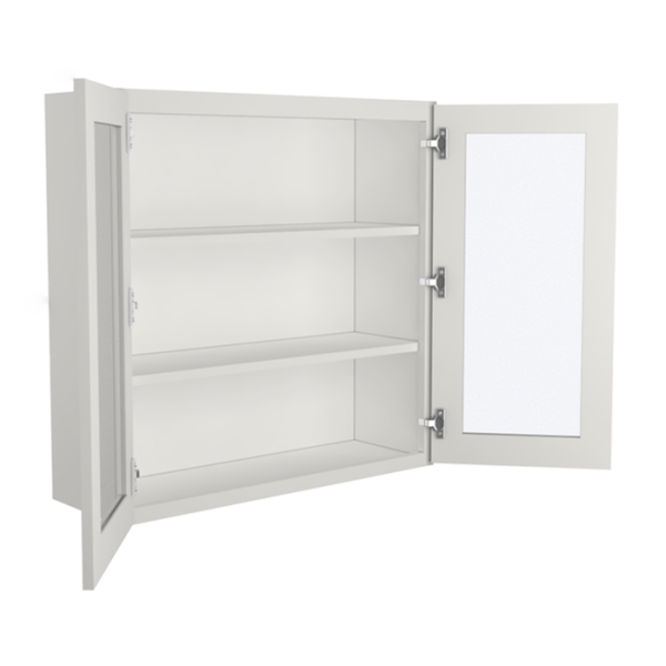 Glass Door Wall Cabinet - 36"W x 36"H