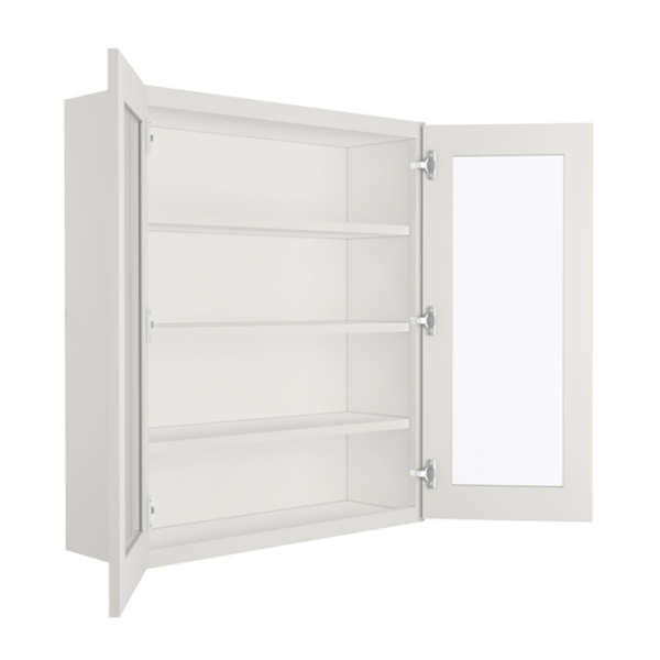 Glass Door Wall Cabinet - 36"W x 42"H