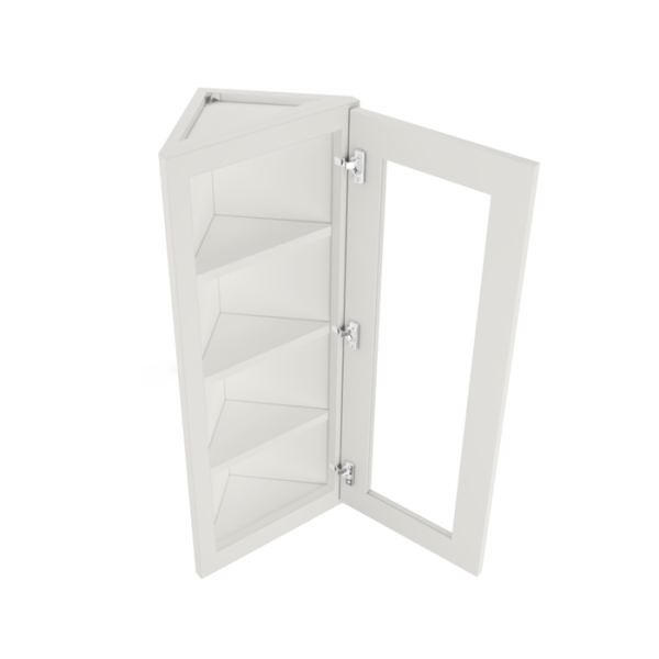 Angle Glass Door Wall Cabinet - 12"W x 42"H