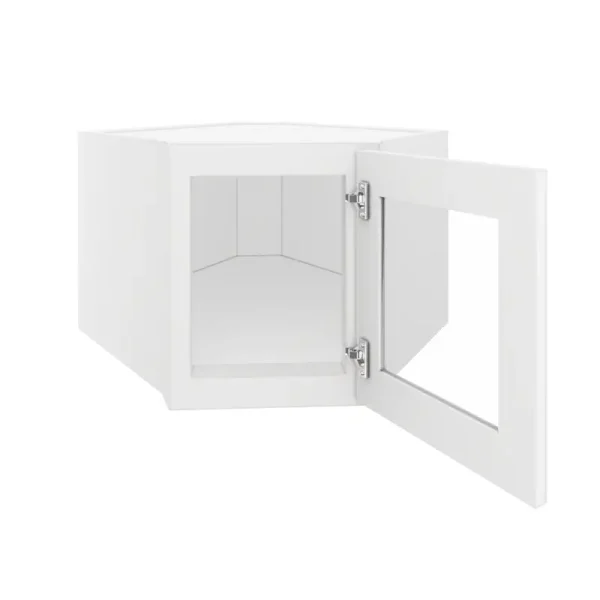 Glass Door Diagonal Corner Wall Cabinet - 24"W x 12"H