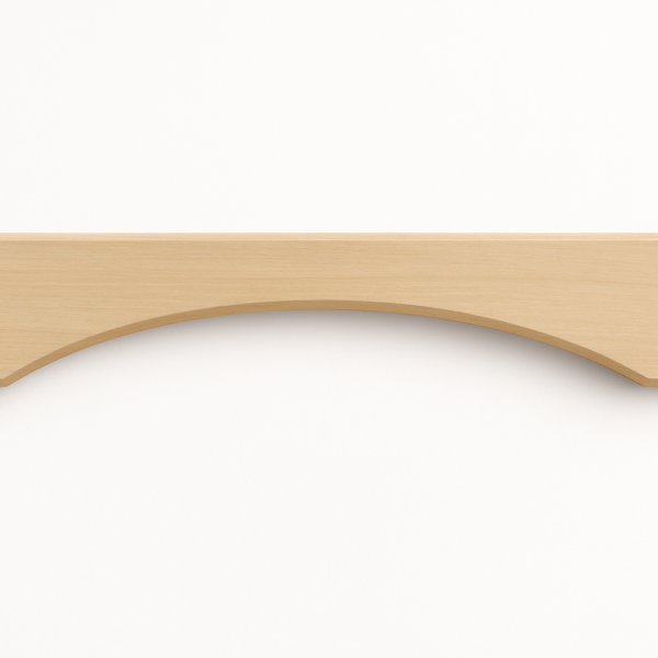 Shaker 48" Arched Valance. Square edge. Trimmable 6" both ends.