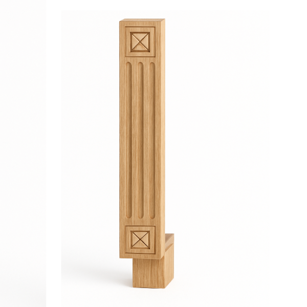 Decorative base Filler. Fluted with beveled square - 6"Wx3/4"Dx34.5"H
