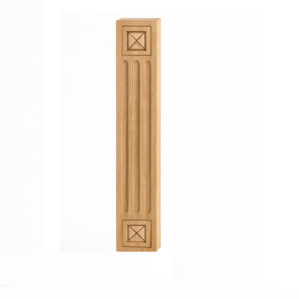 Decorative Wall Filler. Fluted with beveled square - 3"Wx3/4"Dx42"H